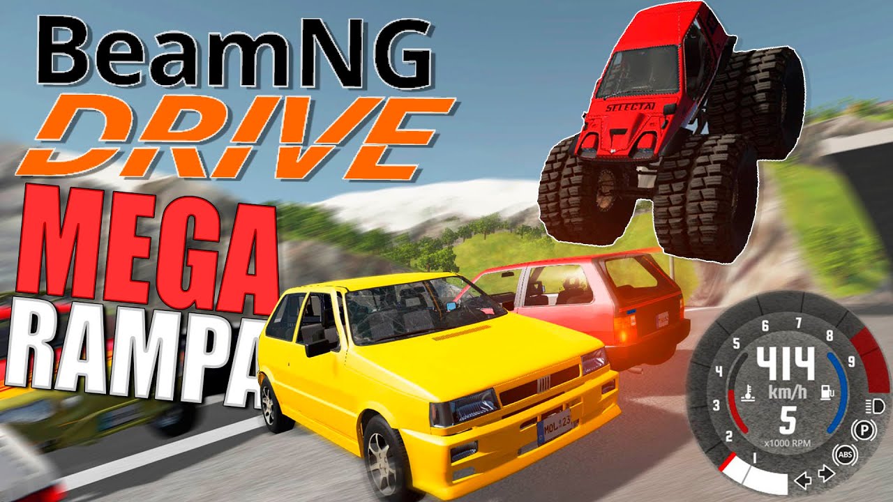 Carros brasileiros VS Monster Truck no BeamNG Drive
