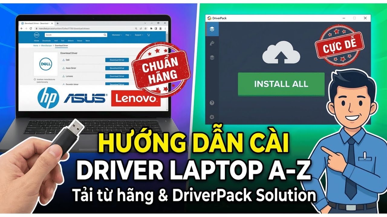 Hướng dẫn cài Driver Laptop A-Z: Tải từ hãng và dùng DriverPack cực dễ