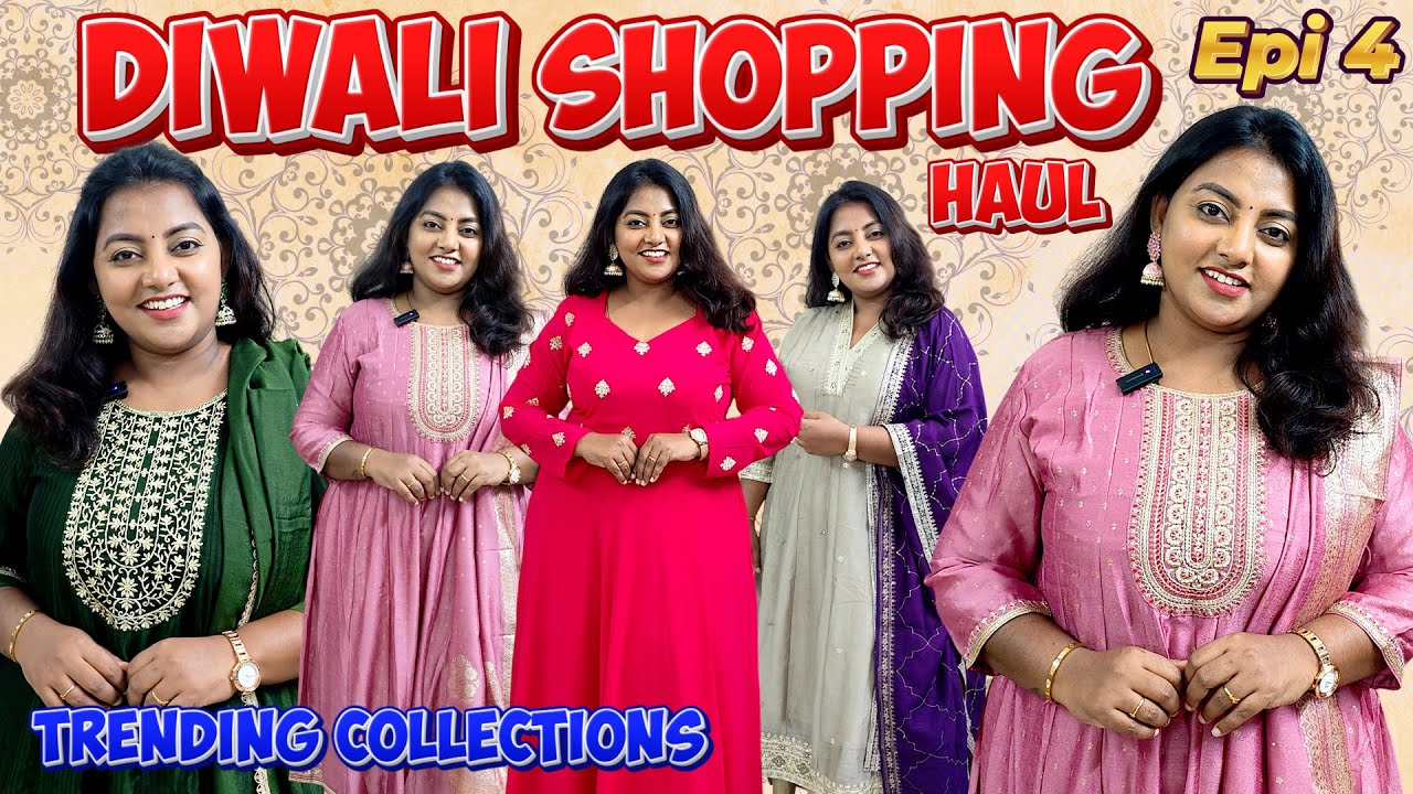 Diwali Shopping Haul Epi 4 | Trending Kurtis & Anarkali Collections | Karthikha Channel Diwali Haul