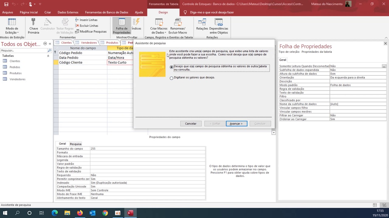 Controle de Estoques em ACCESS