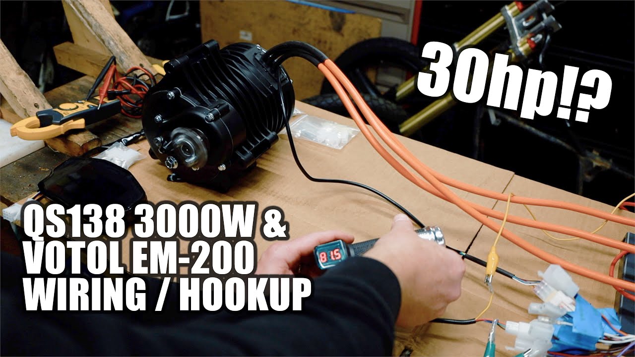 Проводка и подключение контроллера QS138 70h v3 и VOTOL EM 200 для электровелосипеда