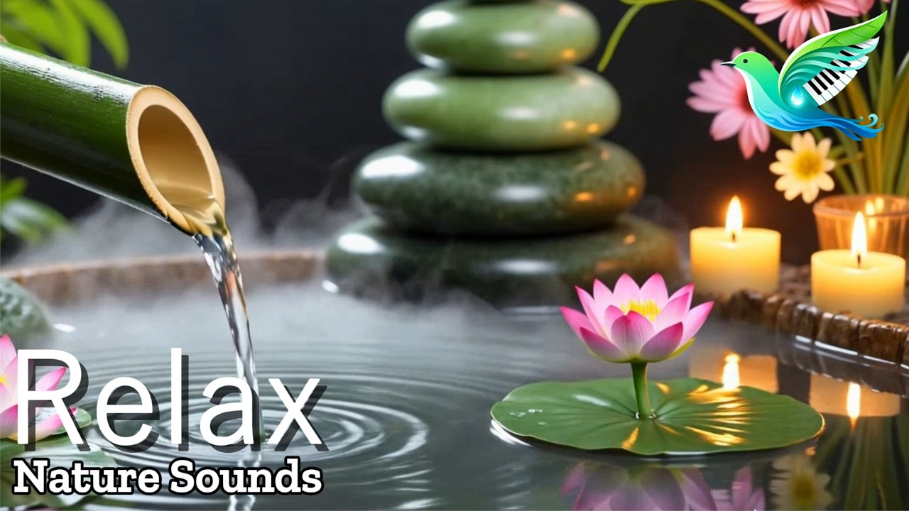 Gentle Forest Stream and Birds with Relaxing Piano for Calm Meditation