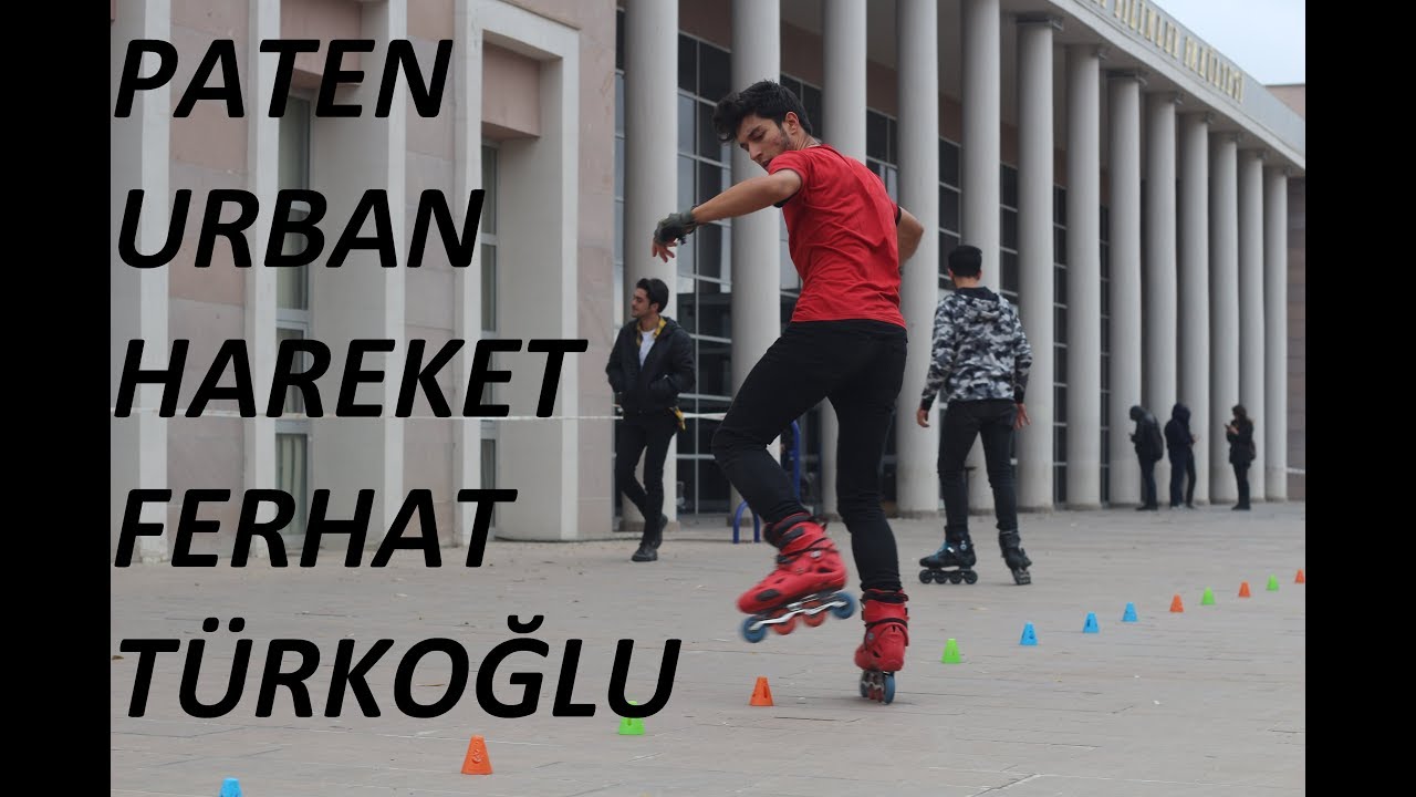 Urban  Freestyle Rollerskate Tricks with slalom in Osmangazi Unıversıty Eskişehir Turkey