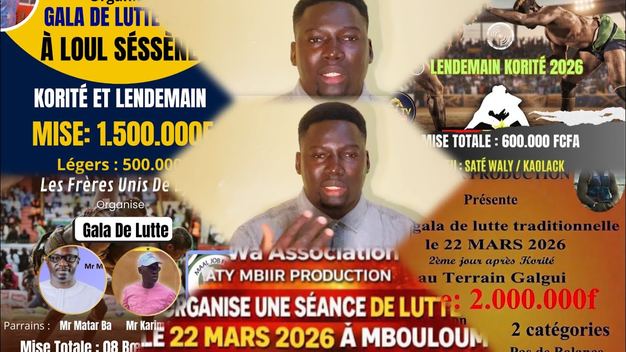JOURNAL DU MBAPAT, PROGRAMME LUTTE SIMPLE MERCREDI 18 MARS 2026