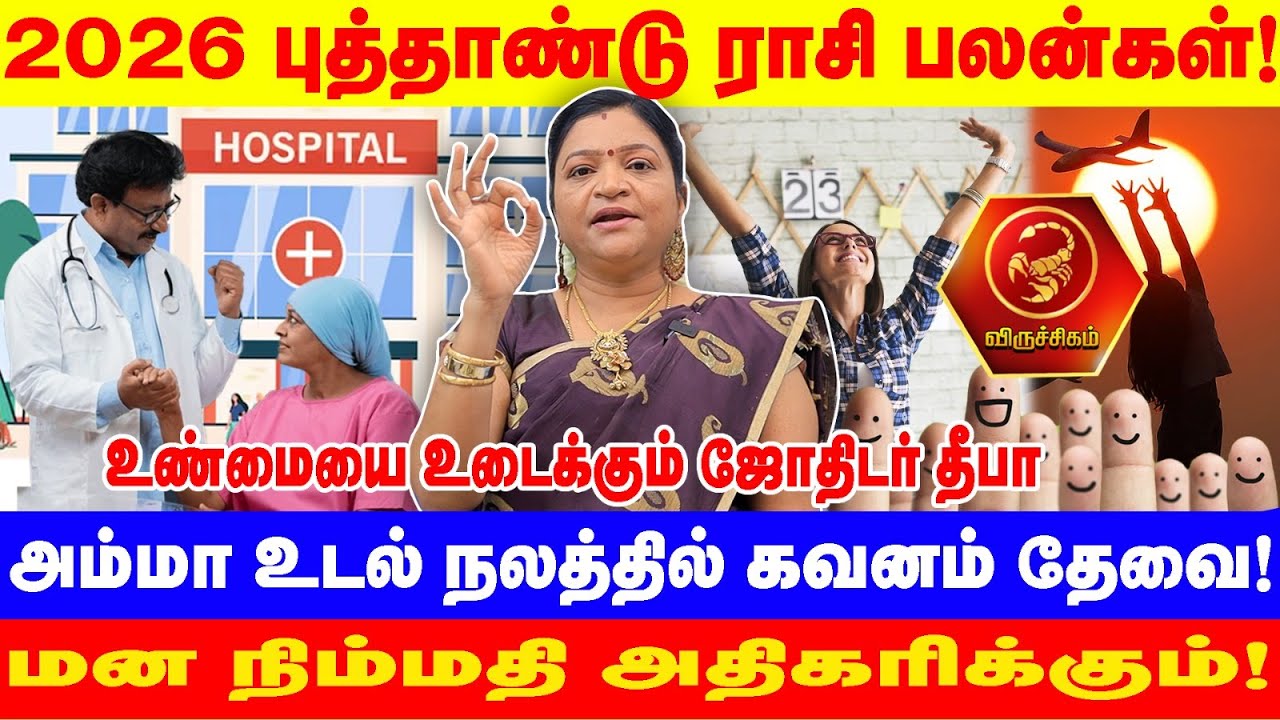 2026 புத்தாண்டு ராசி பலன்கள்! அம்மா உடல் நலத்தில் கவனம் தேவை!மன நிம்மதி அதிகரிக்கும்!