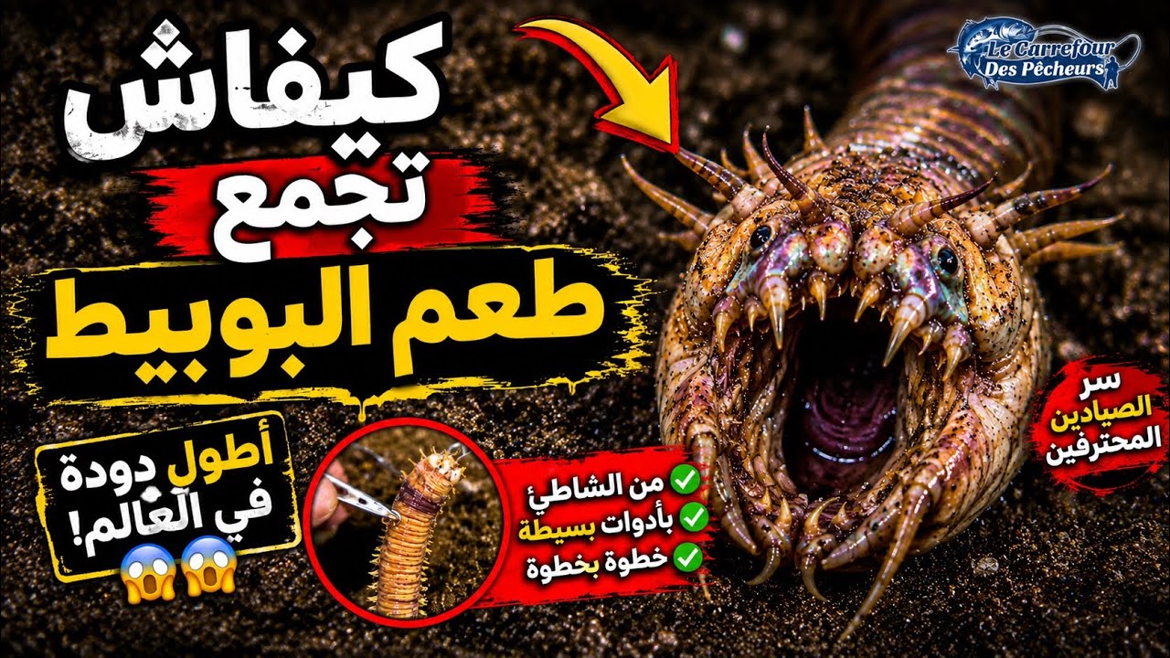 طريقة استخراج دودة البوبيط🪱أطول دودة في العالم😱😱