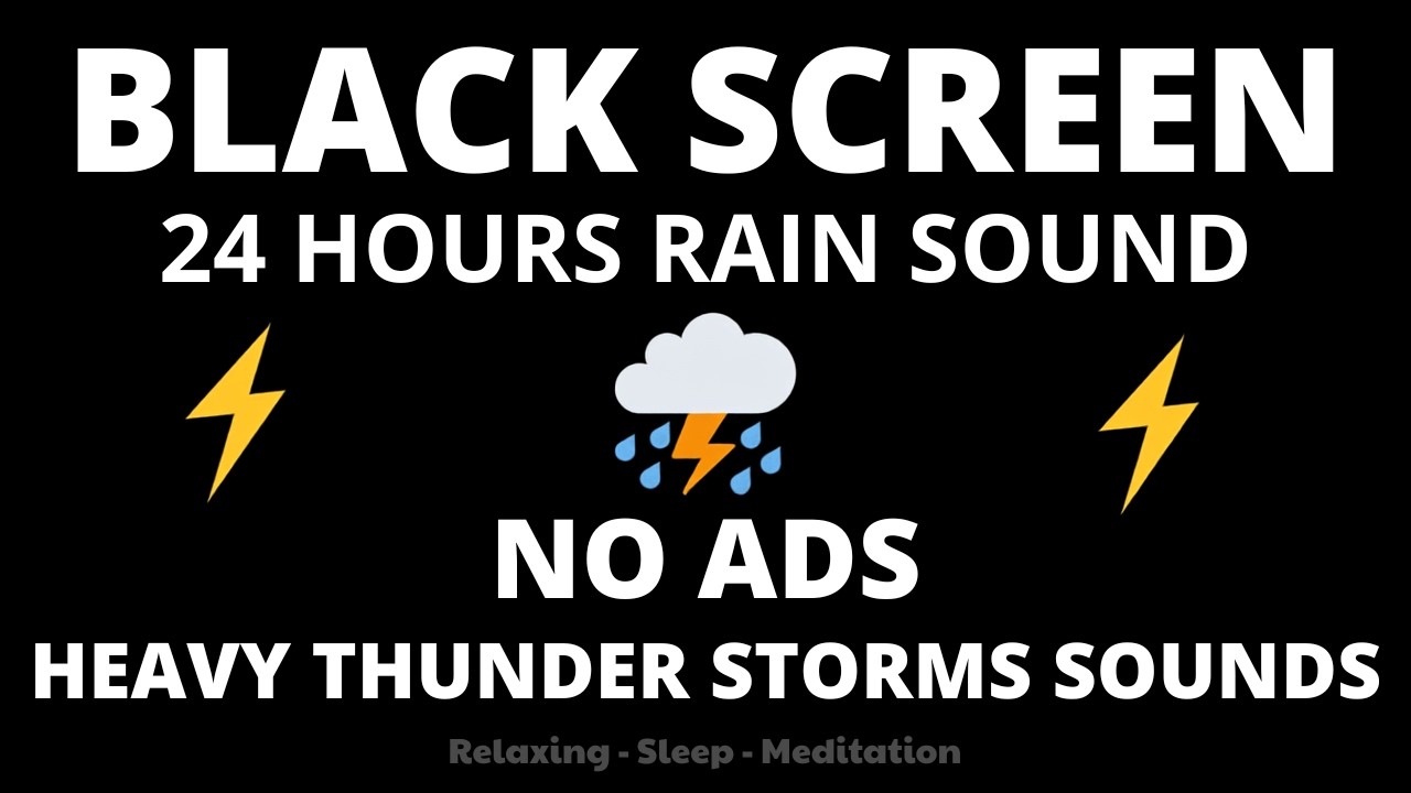 🔴 Heavy Rain and Thunder Sounds for Sleeping - Black Screen | Perfect Thunderstorm for Rest, Live