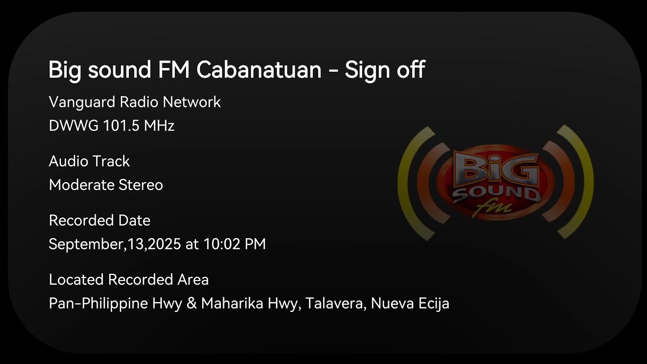 101.5 Big sound FM Cabanatuan Sign off 2025