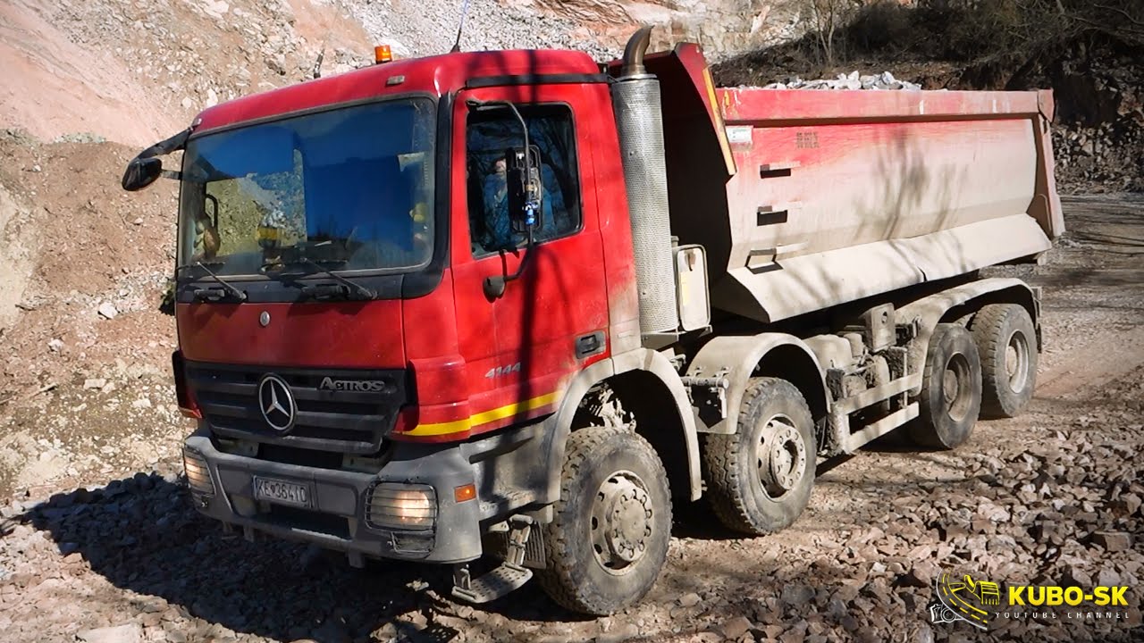 Mercedes Benz Actros 4144 8x6 - driving at the quarry