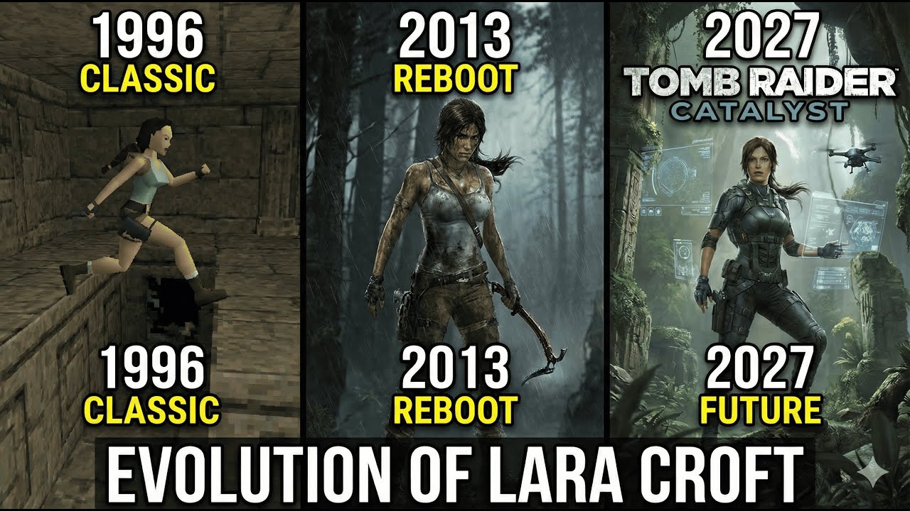 Evolution of Tomb Raider Game From 1996 to 2027.