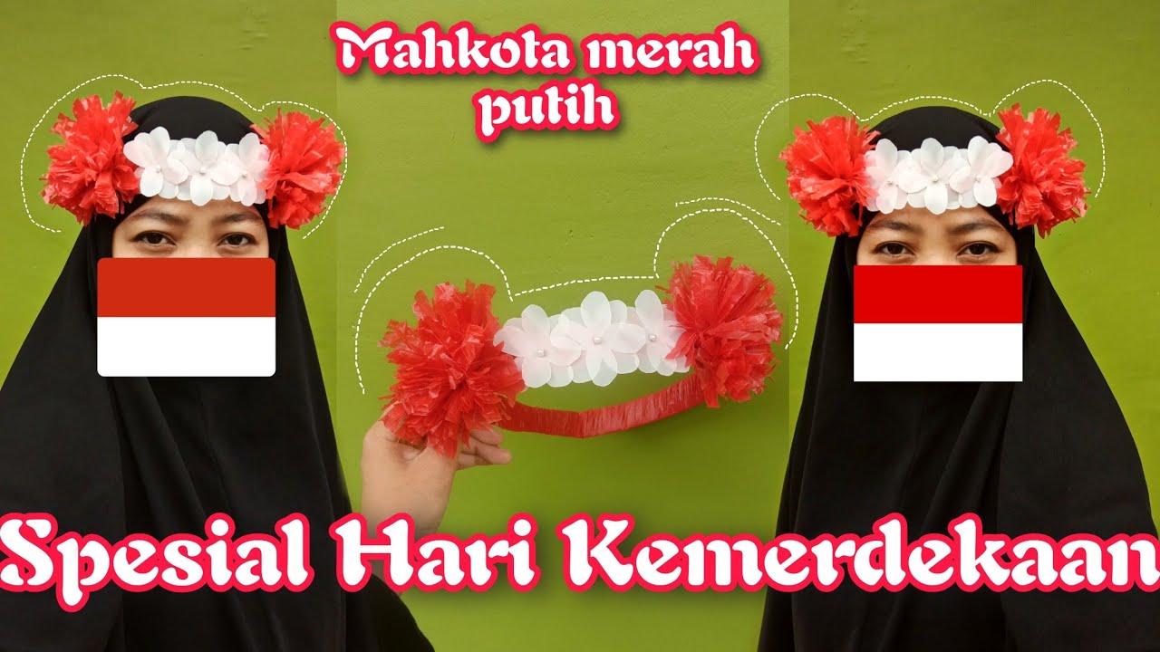 Cara membuat Mahkota (Hiasan Kepala) Merah putih dari plastik kresek+kardus Untuk karnaval Agustusan