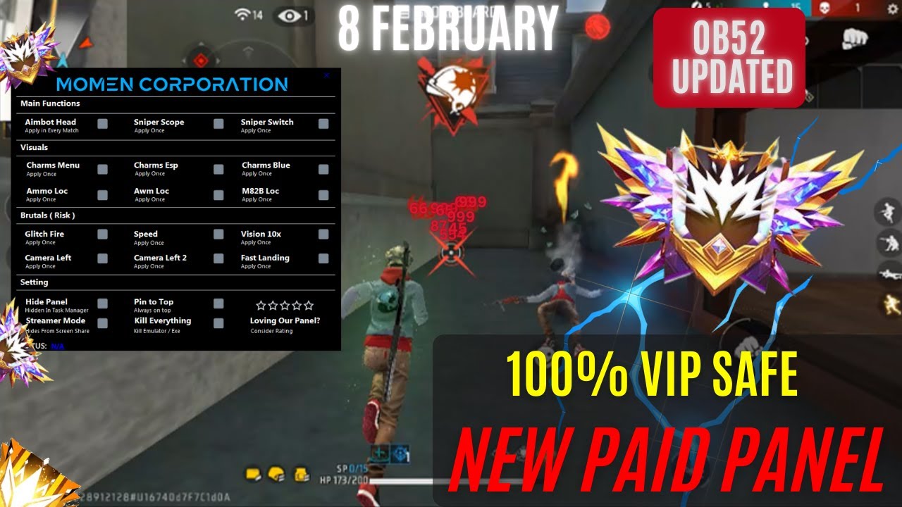 NEW PC PANEL UPDATED OB52💻PAID PANEL FOR AIMBOT FREE FIRE 🎯 SNIPER AIMBOT | 100% SAFE AND ANTIBAN ✅