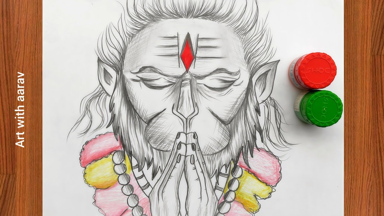 Easy Hanuman ji drawing | Bajarangbali drawing | Drawing Pictures | Chitra | Art with aarav