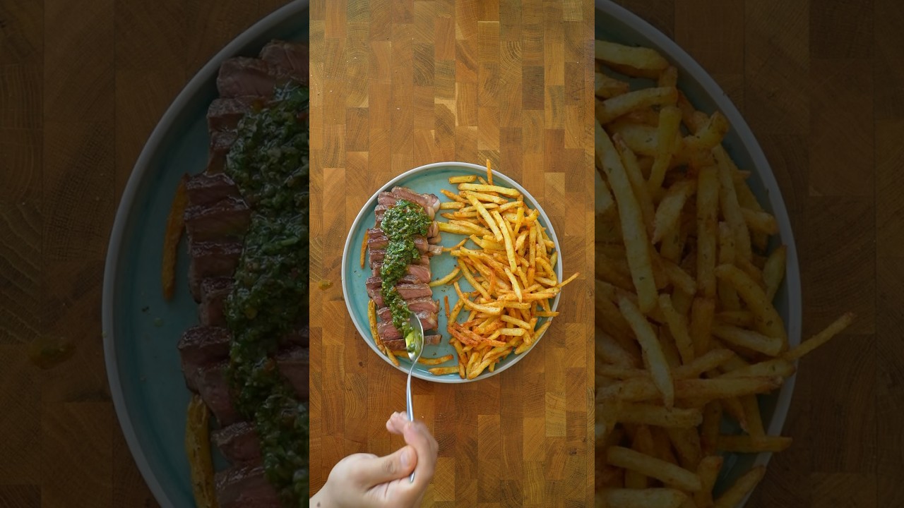 Steak and Chips with Chimichurri