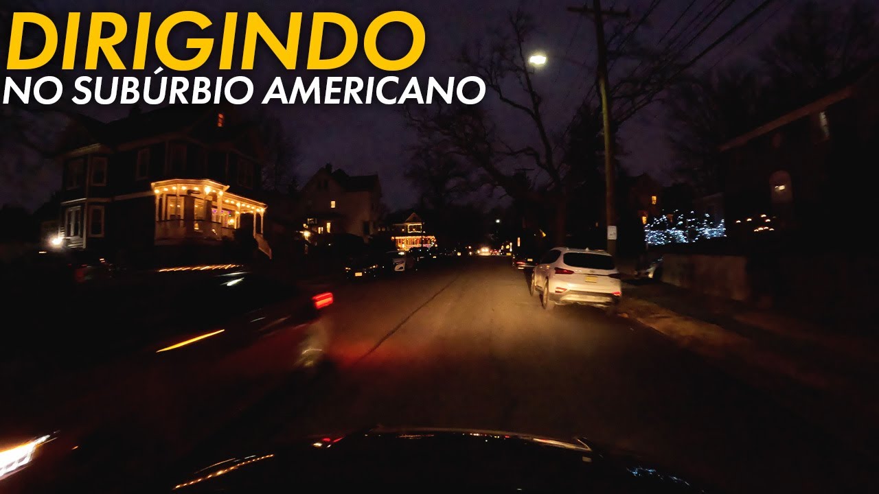 Dirigindo de Noite em uma Vizinhan&ccedil;a Cat&oacute;lica nos Estados Unidos | Rutherford, New Jersey