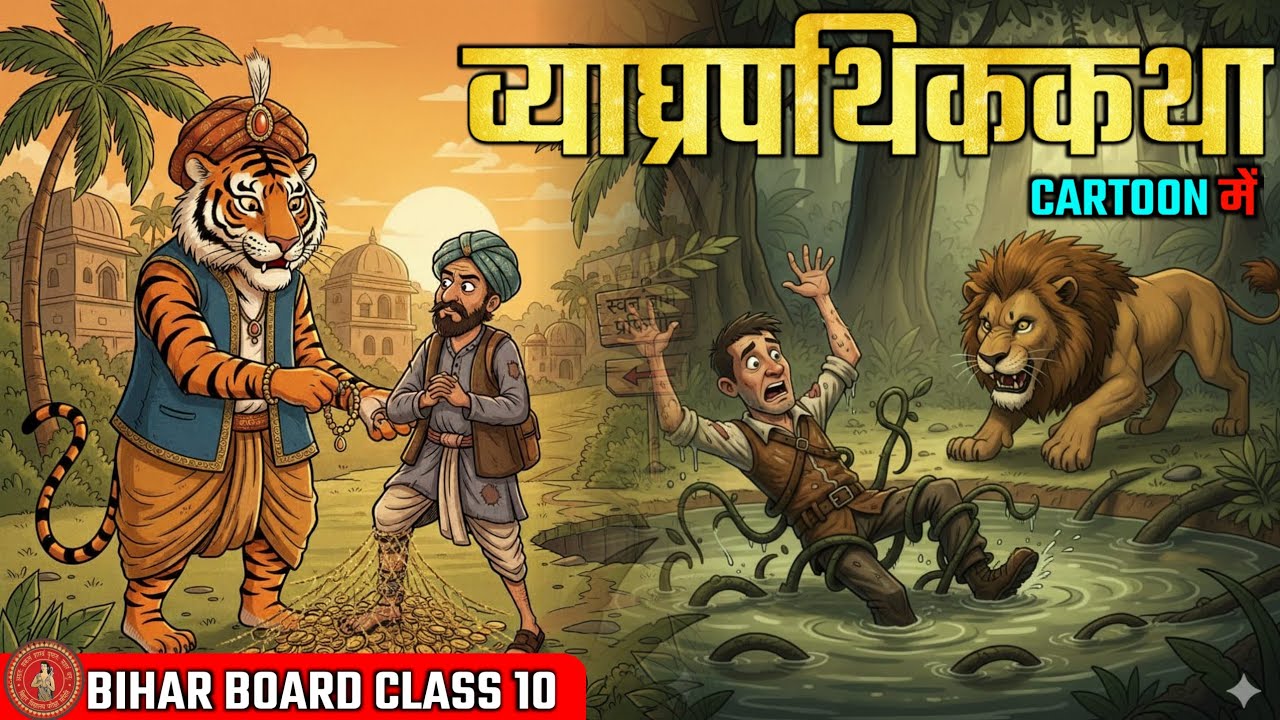 Cartoon में || व्याघ्रपथिक कथा Class 10 |Vyagra Pathik Katha Class 10th|Sanskrit Class 10 Chapter 11