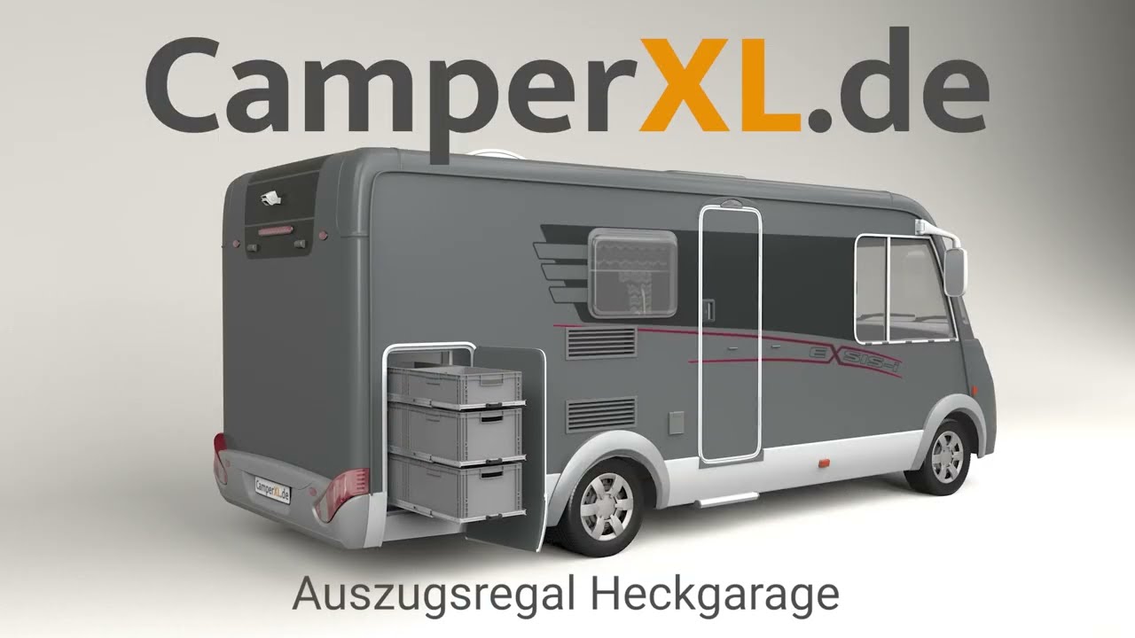 Wohnmobil Regal Heckgarage mit Auszügen CamperXL