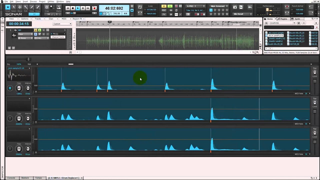 REPLACING THE KICK DRUM WITH DRUM REPLACER - CAKEWALK SOFTWARE