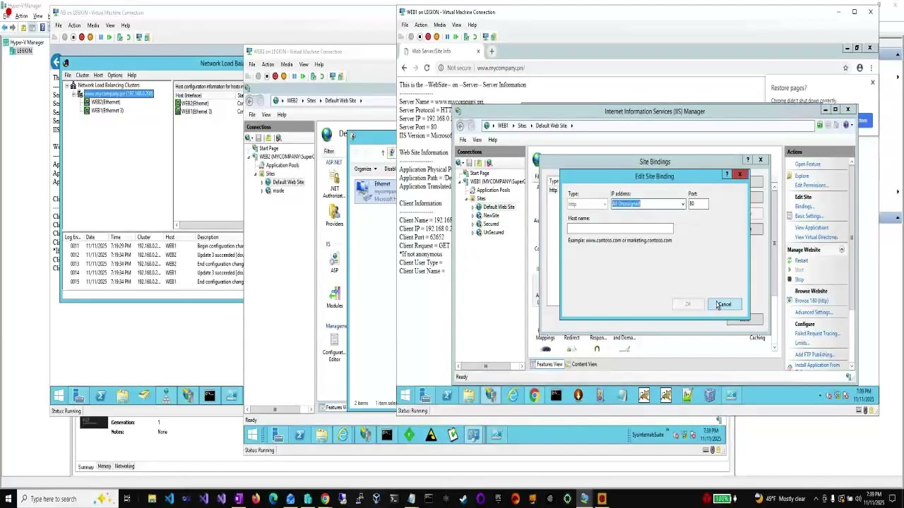 Балансировка сетевой нагрузки Windows Server работает!