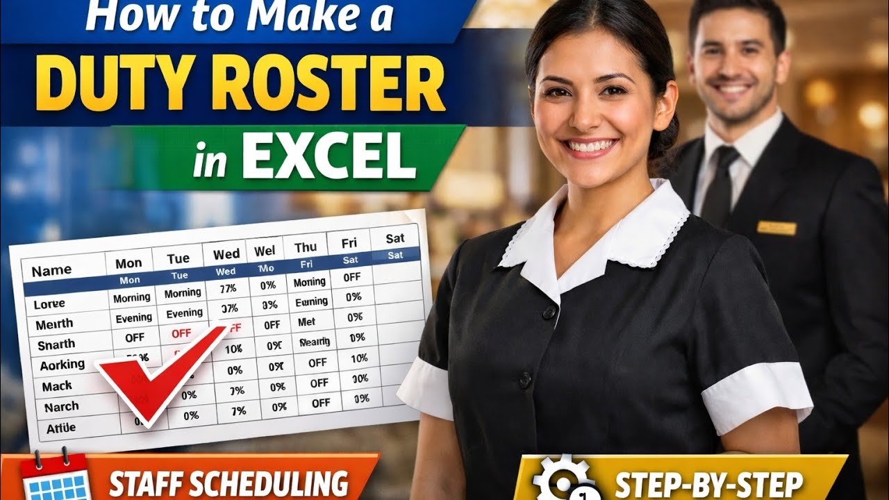 How to Create a Duty Roster in Excel | Step-by-Step Guide for Beginners #hotel#hotelmanagment #sop 