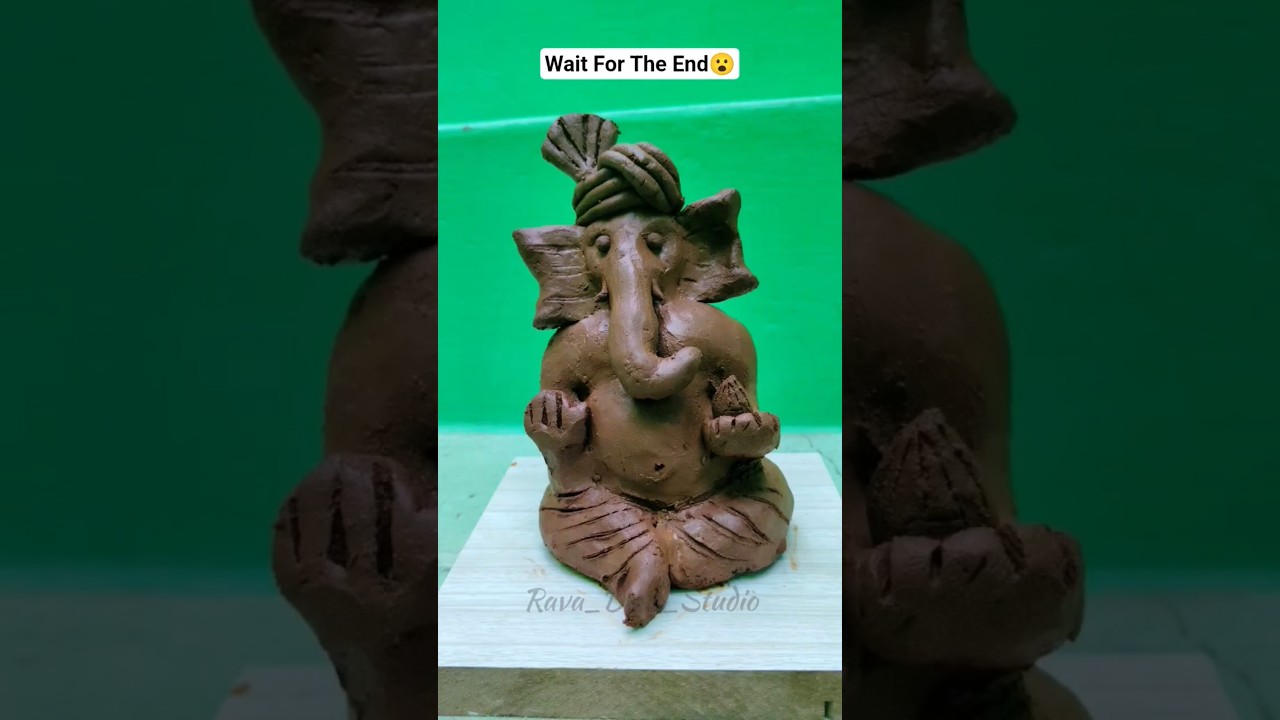 DIY Easy Ganesh Idol making at home| #Shorts #ClayArt #diy #clay #ganeshchaturthi  #viral #vinayagar