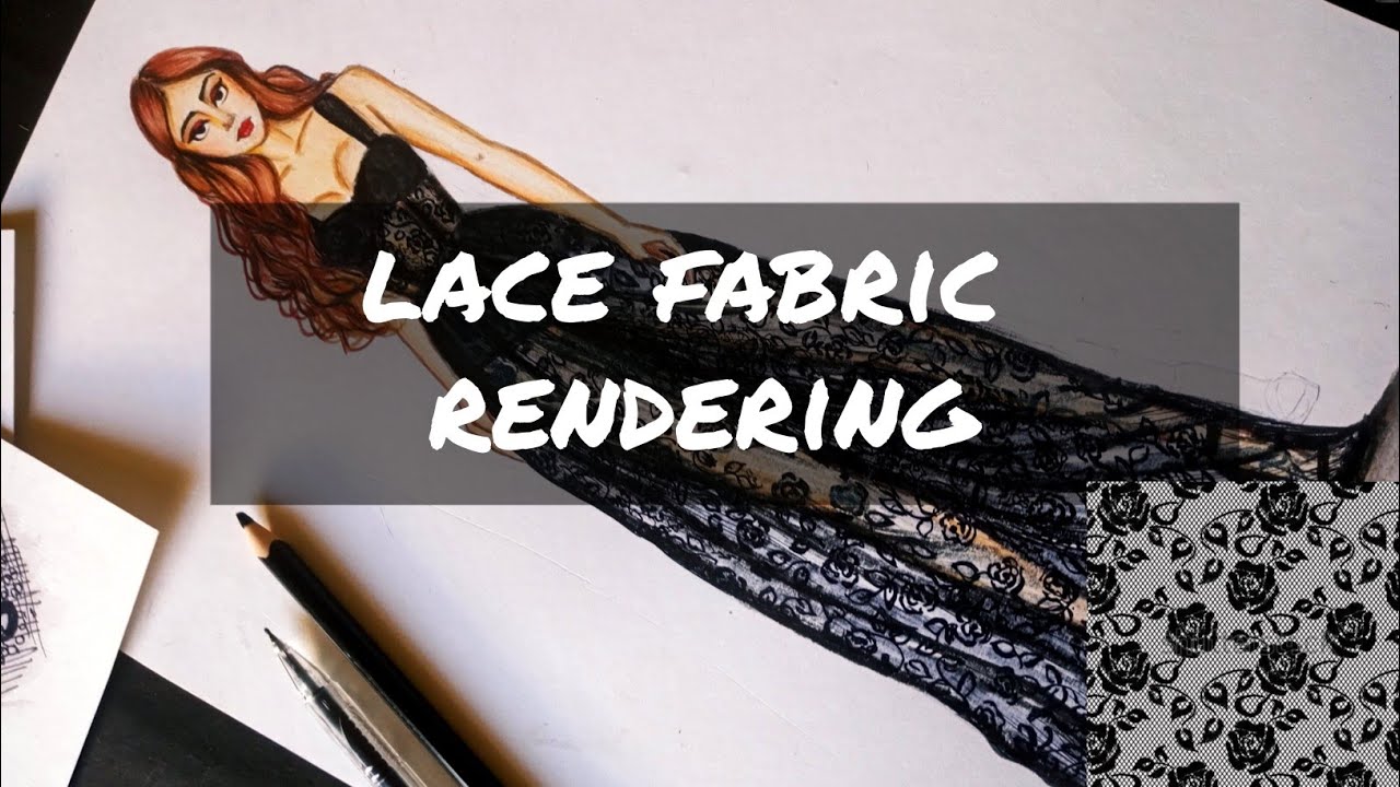 How to draw lace ||fabric rendering ||lace rendering
