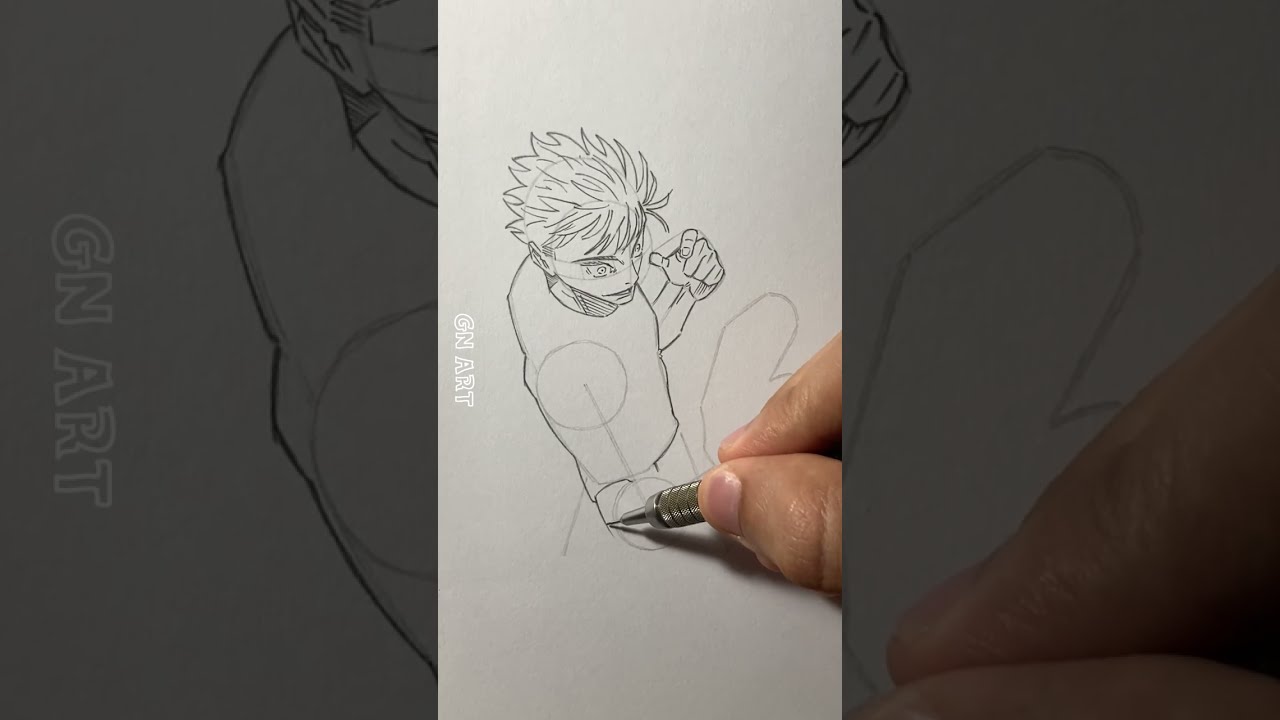Drawing Satoru Gojo - step by step - Jujutsu kaisen