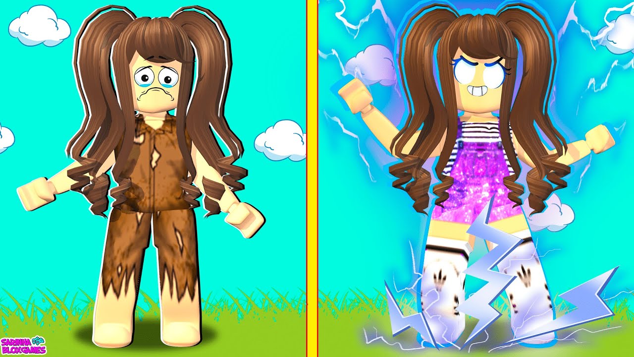 A MENINA FRACA E HUMILHADA FICOU FORTE E PODEROSA!! Elemental Powers Tycoon Roblox