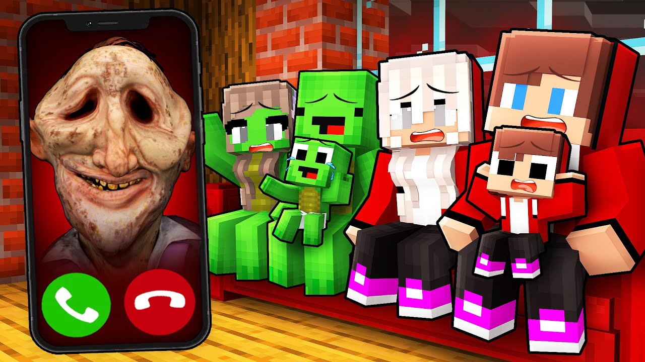 Why SCARY BIG KIN Called JJ and Mikey Family at Night in Minecraft! - Maizen