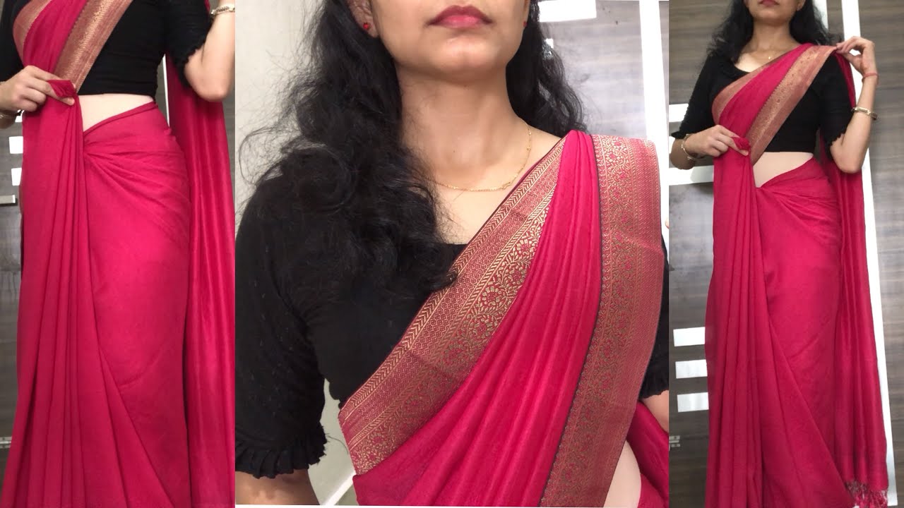 #pallu सिर्फ़ 5 मिनट में साड़ी पहननें का सबसे आसान तरीक़ा/ how to wear saree perfectly/#sareedraping