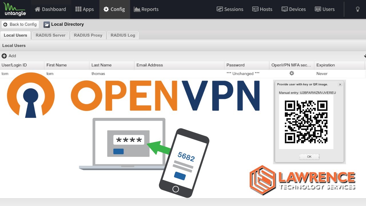 OpenVPN ToTP 2FA Using Untangle