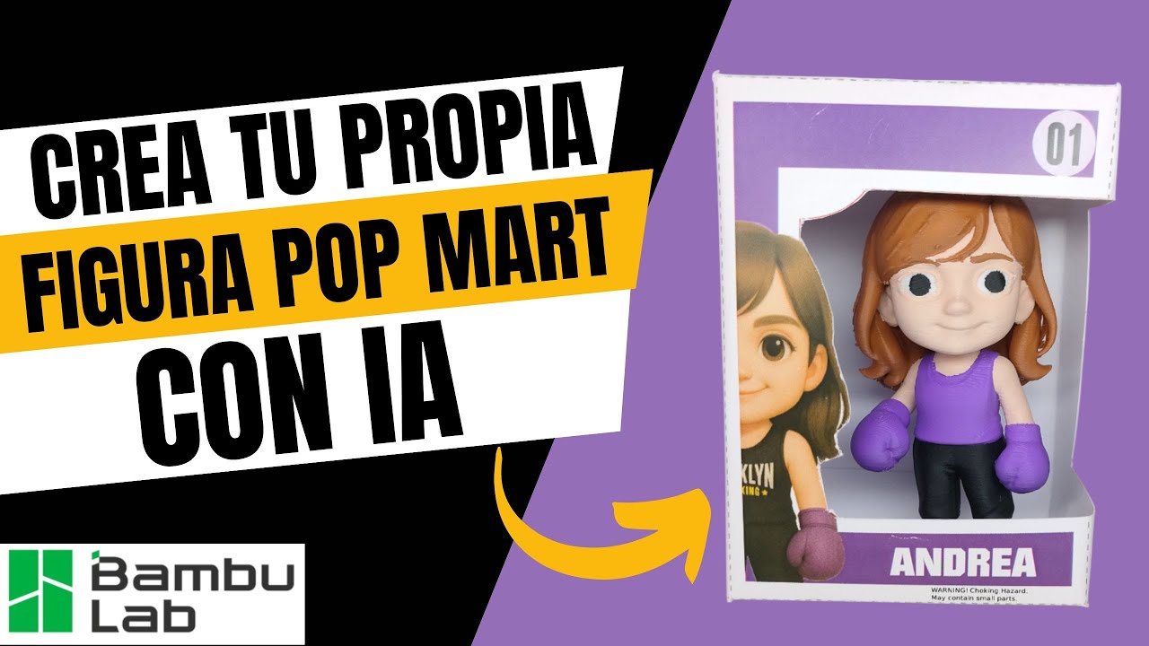 Cómo crear figuras 3D POP MART o FUNKO desde cero ¡CON PLANTILLA DE LA CAJA GRATIS!