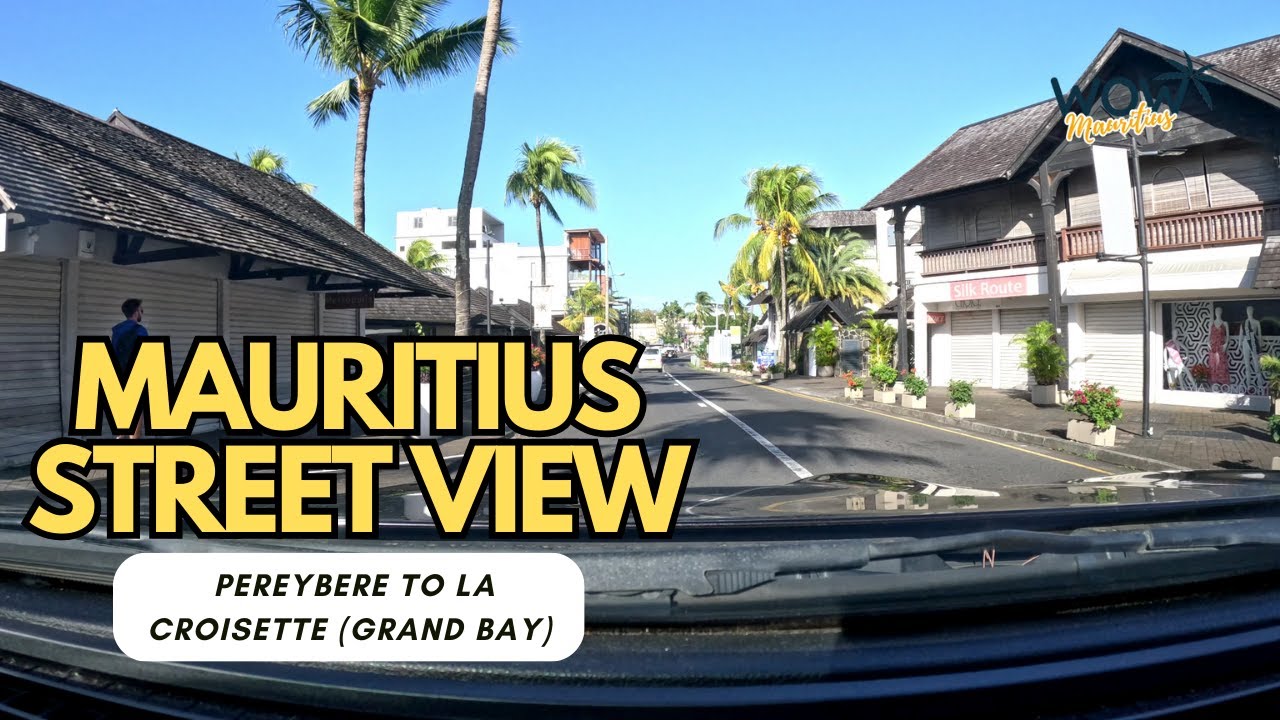 Mauritius street view - driving from Pereybere to La Croisette (Grand Bay) on scenic road