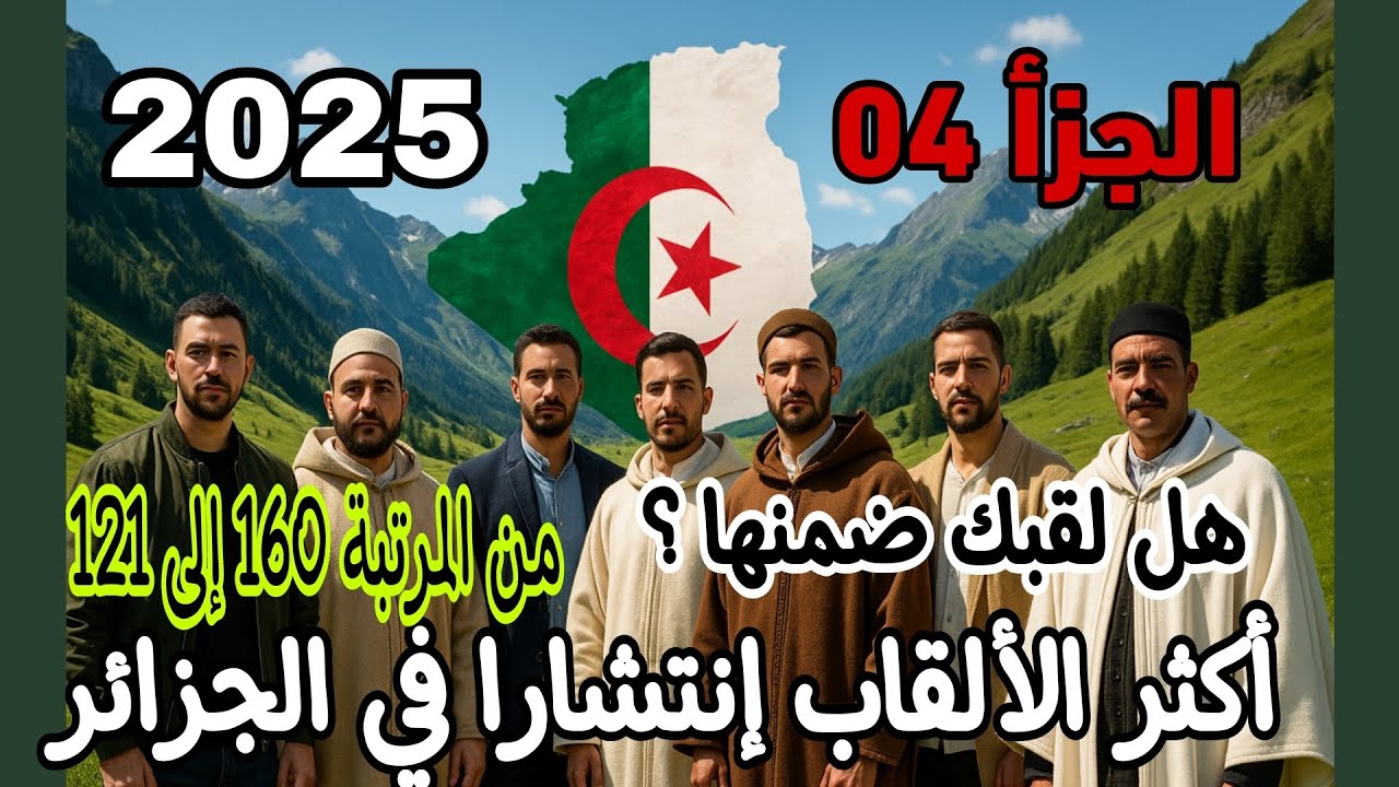 أكثر ألقاب العائلات إنتشارا في الجزائر 🇩🇿 من المرتبة 160 إلى 121 /هل لقبك ضمنها ؟