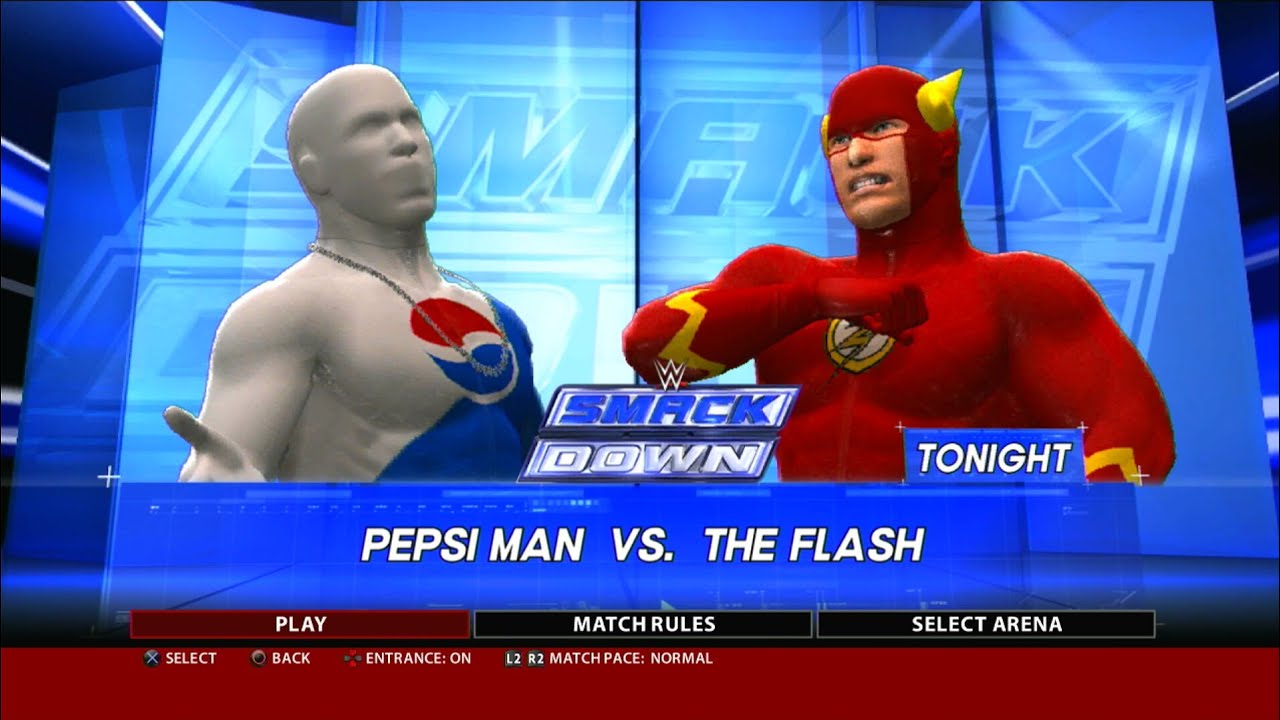 Pepsi Man VS The Flash WWE 2K16