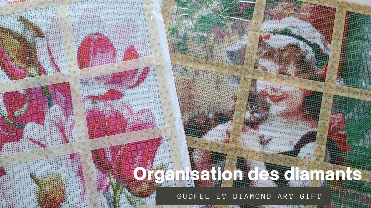 Organisation des diamants et préparation des diamond paintings Magnolia et The little kittens