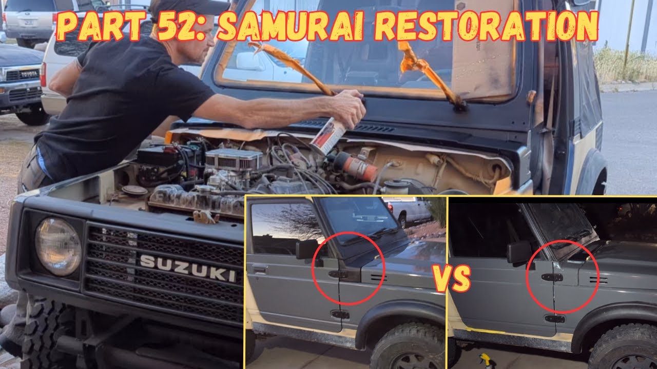 Part 52 Suzuki Samurai Bed Liner on the Cowling and Windshield Frame