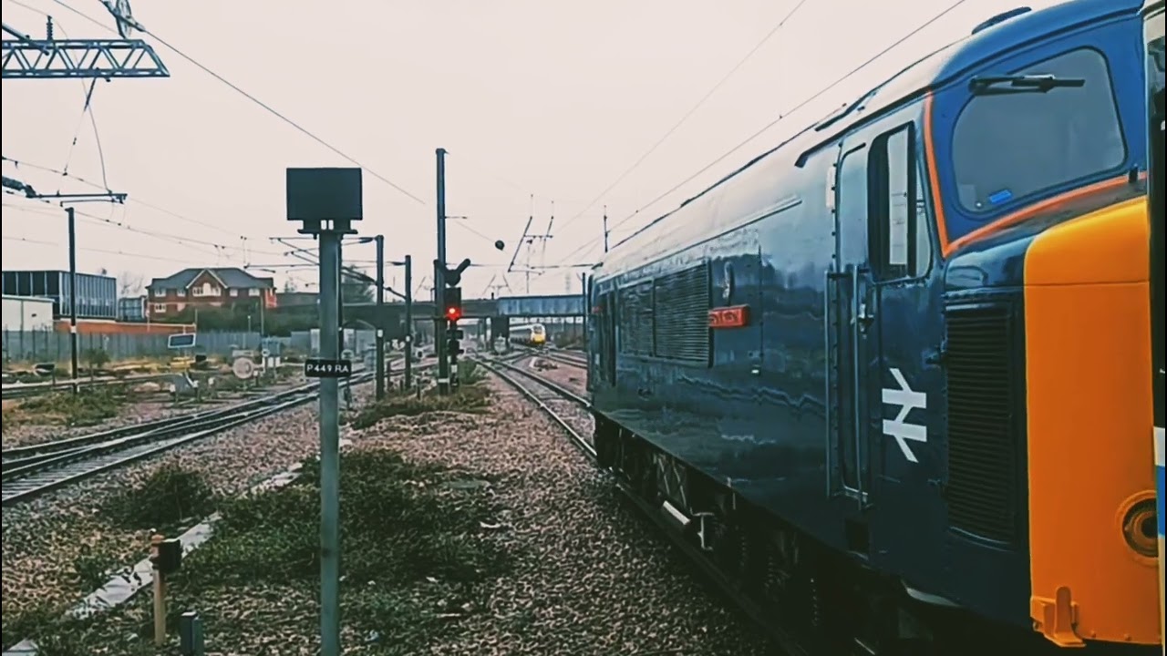Class 47 & Class 45 Diesel Locomotives heading through Peterborough Station bound for Norwich
