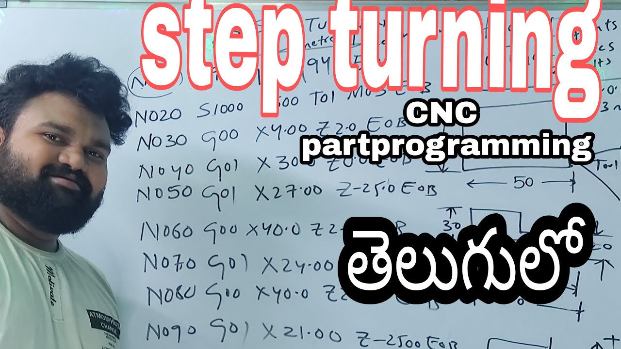 CNC programming on step turning in telugu