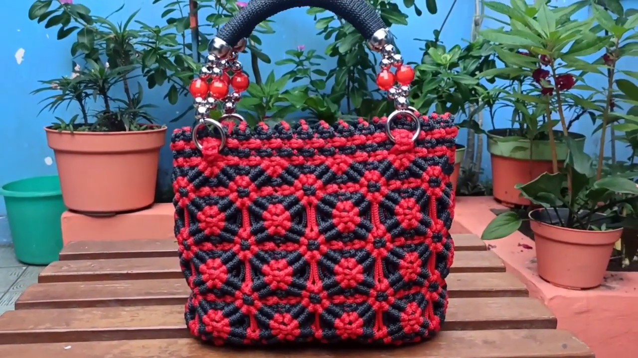 Motif Bunga dalam kotak tutorial terbaru tas tali kur
