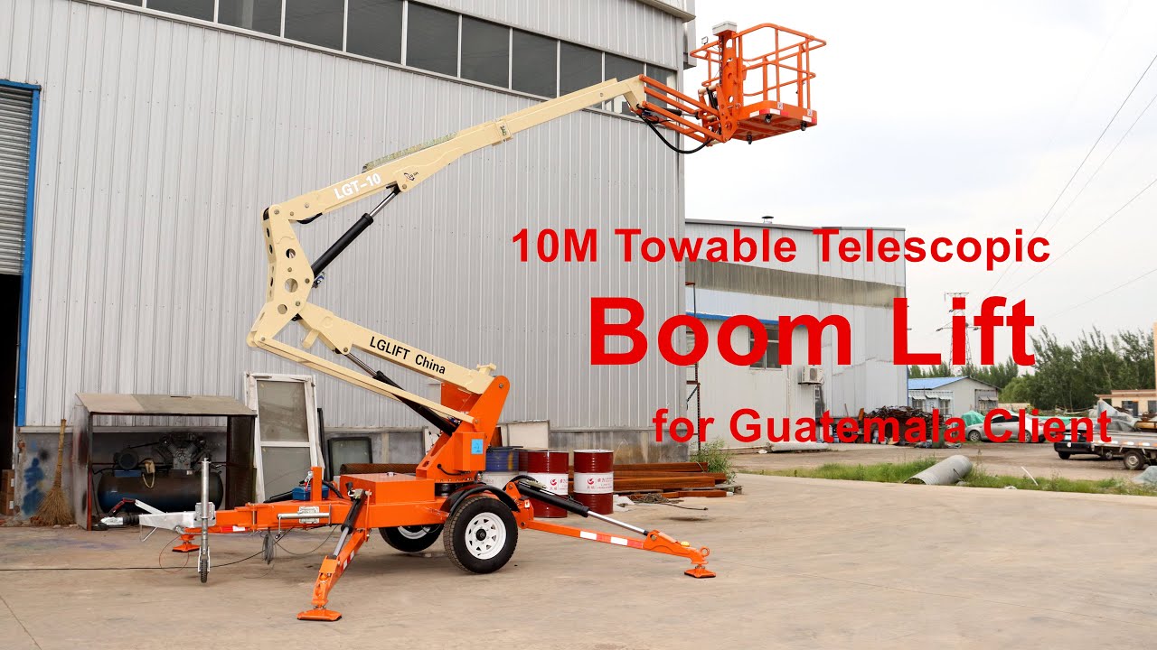 10m Towable telescopic boom lift for Guatemala client