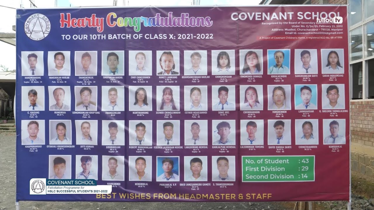 COVENANT SCHOOL - Felicitaion Program for HSLC Successful Students 2021-22