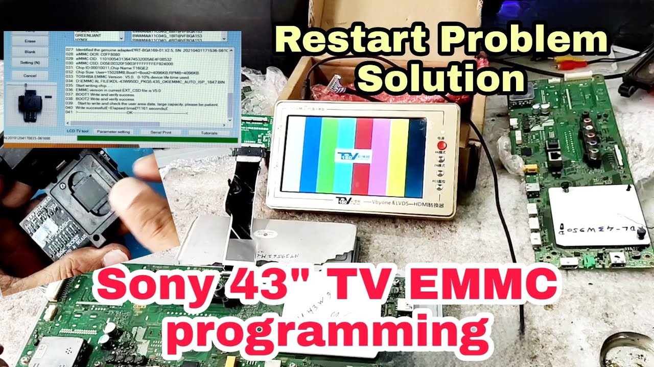 Sony KDL43W950C Restart Problem//Emmc Programming and reballing