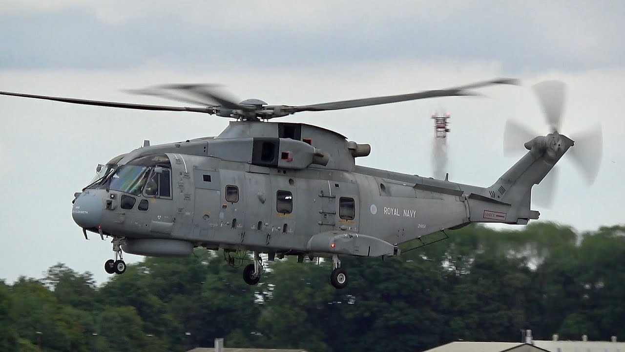AgustaWestland EHI EH-101 Merlin HM1 Royal NAVY arrival at RIAT 2017 AirShow