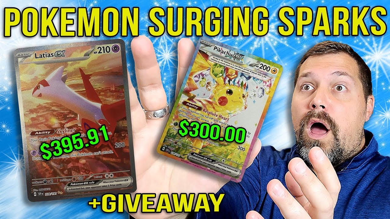 Pokemon Surging Sparks Pikachu Ex 238/191 $583.29 Latias Ex $8,638.07 Pokemon Investment + GIVEAWAY