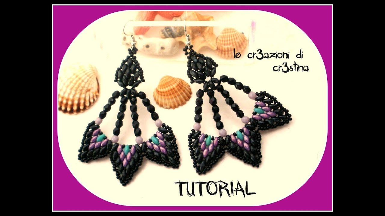 Tutorial Orecchini Peacock con Superduo/Twin Beads, Mezzi Cristalli, Perline Rocailles-DIY earrings