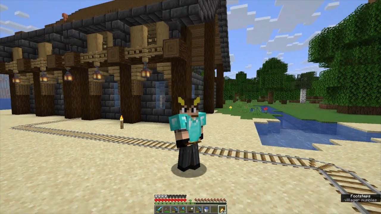 Villager Trading Hall and a teeny accident Let's Play Minecraft [Forever World Episode 4]