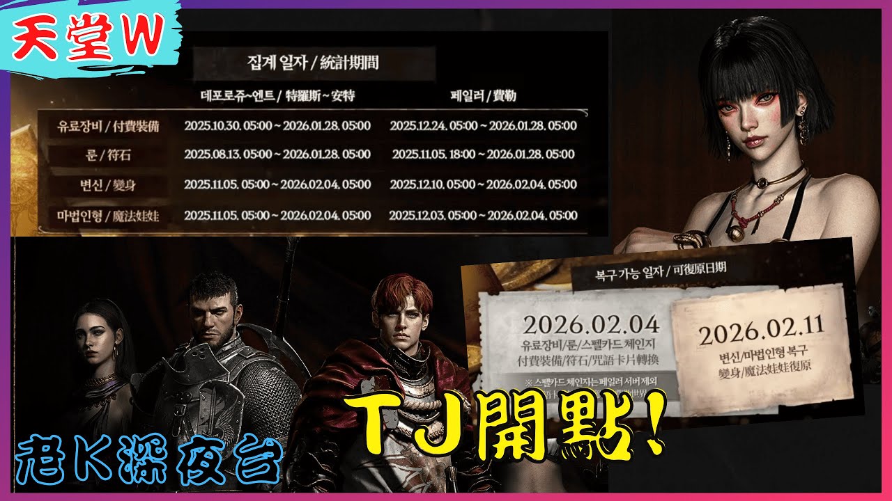 《天堂W》作息破壞者 ! 付費裝備/符石開點，拉基奇蹟鑄幣還不能查? /리니지w [老K台服深夜台]