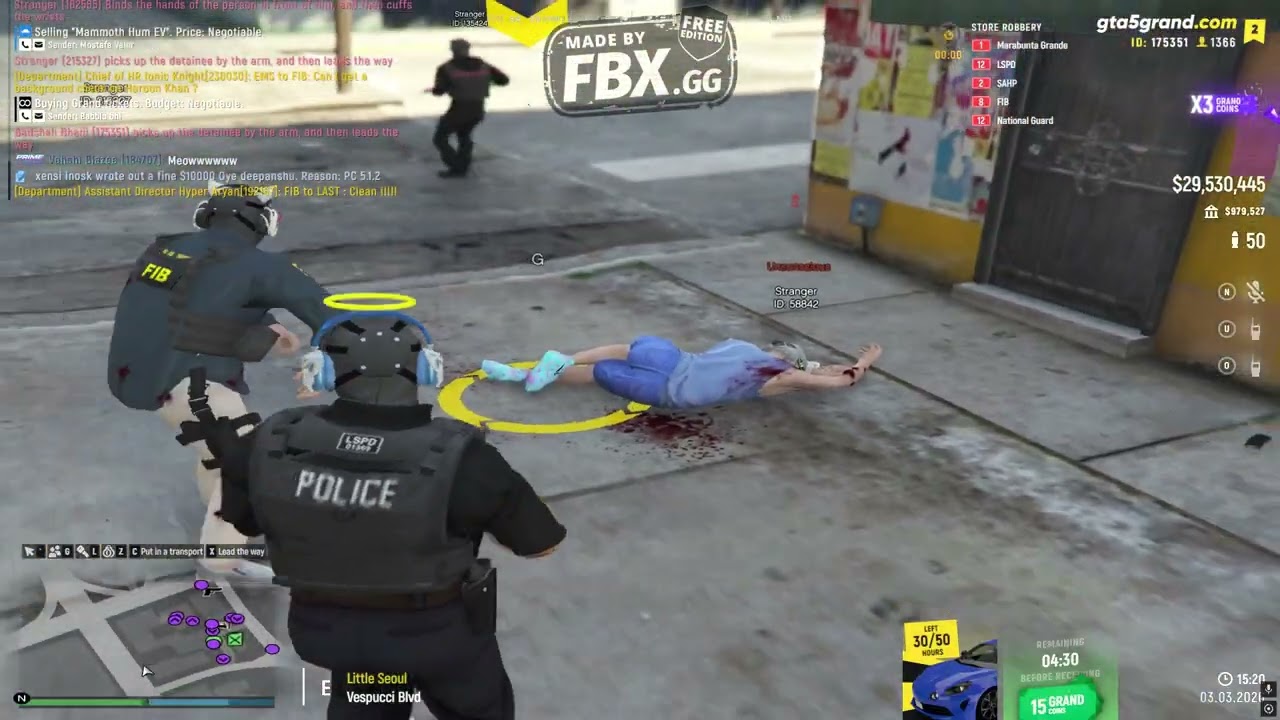 LSPD going on Store Robbery All Criminals is Dead And Put on Jail LSPD on Top GTA 5 GRAND RP EN 2
