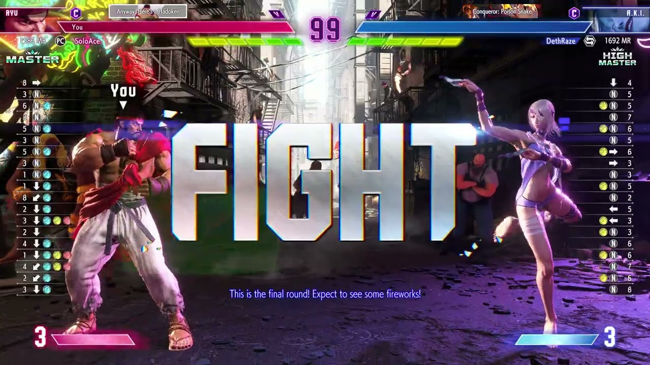 Street Fighter 6 Ryu VS Aki